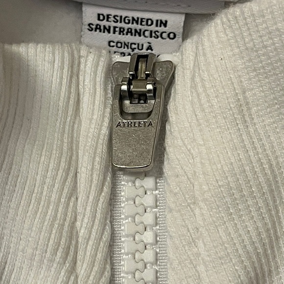 Athleta Women's White Zip Hoodie - Picture 3 of 6